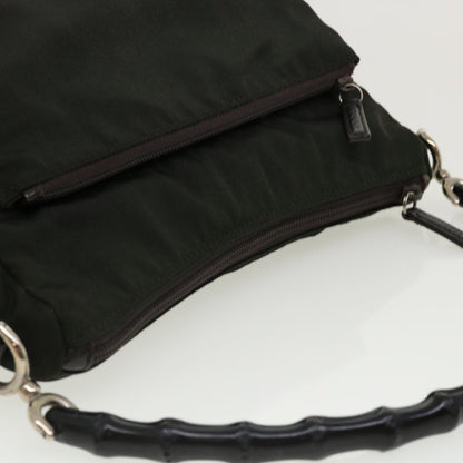 GUCCI Bamboo Shoulder Bag Nylon 2way Khaki 00005092122  ki2191