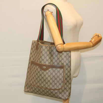 GUCCI GG Supreme Web Sherry Line Tote Bag Beige Red Green 40 02 003  ki3717
