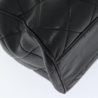 CHANEL Matelasse Chain Shoulder Bag Lamb Skin Black CC ki4411