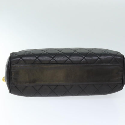 CHANEL Matelasse Chain Shoulder Bag Lamb Skin Black CC ki4411