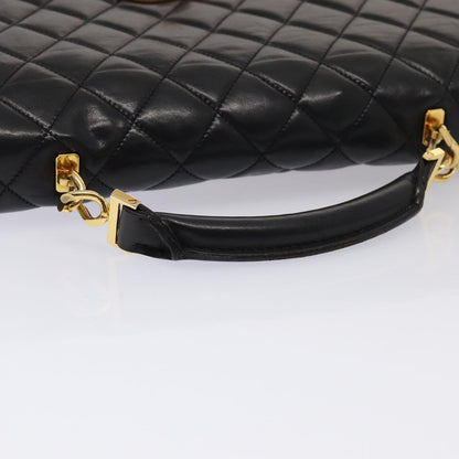 CHANEL Matelasse Business Bag Lamb Skin 2way Black Gold CC ki4737