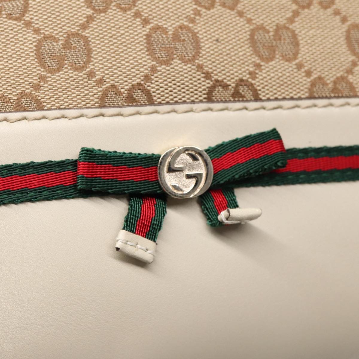 GUCCI GG Canvas Web Sherry Line Tote Bag 2way Red Beige Green 257349  ki4871