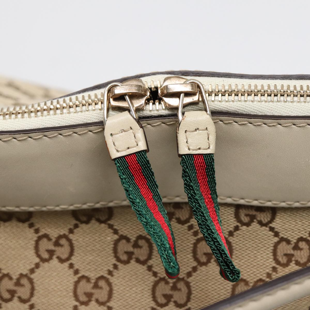 GUCCI GG Canvas Web Sherry Line Tote Bag 2way Red Beige Green 257349  ki4871