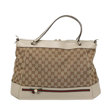GUCCI GG Canvas Web Sherry Line Tote Bag 2way Red Beige Green 257349  ki4871