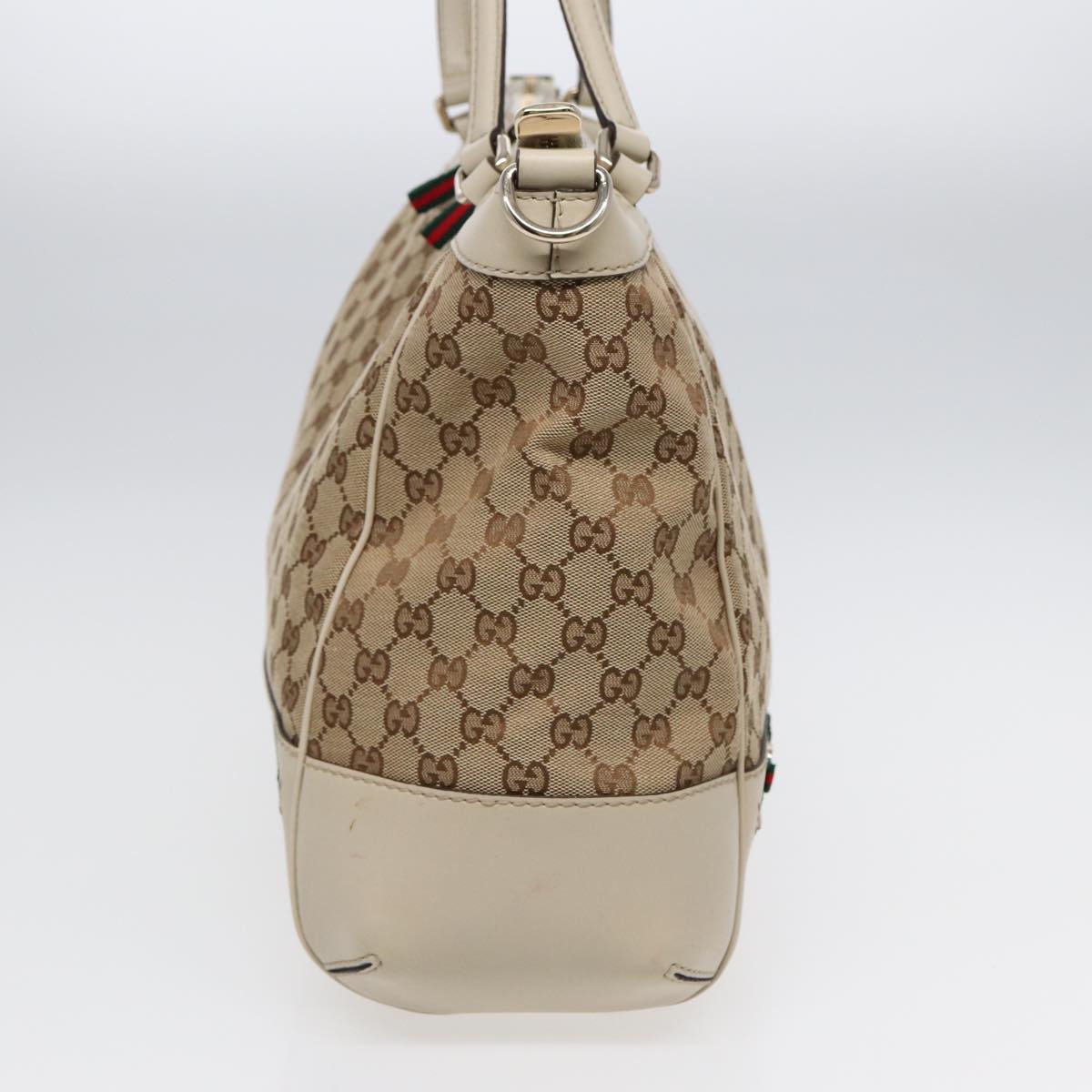 GUCCI GG Canvas Web Sherry Line Tote Bag 2way Red Beige Green 257349  ki4871