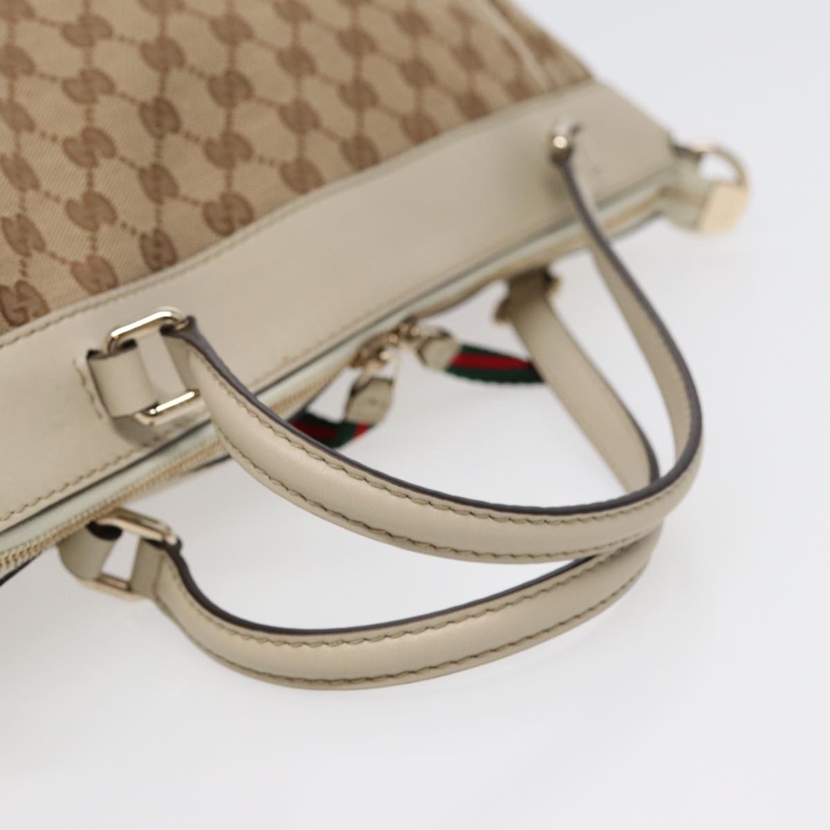 GUCCI GG Canvas Web Sherry Line Tote Bag 2way Red Beige Green 257349  ki4871