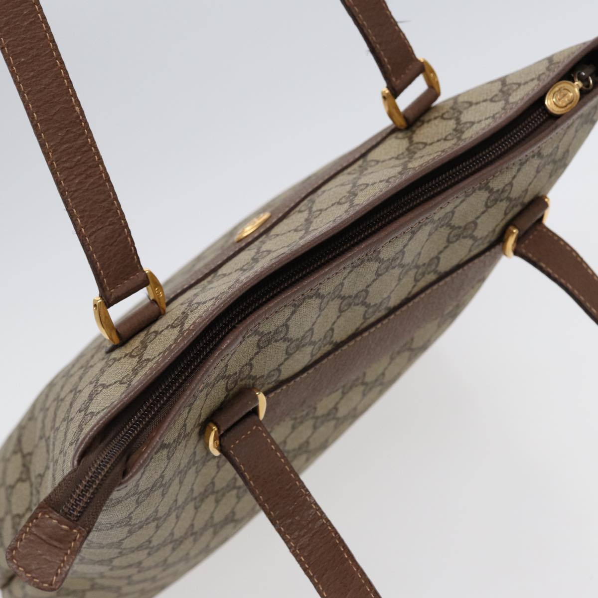 GUCCI GG Supreme Tote Bag PVC Beige Gold 002 615 6130  ki4890