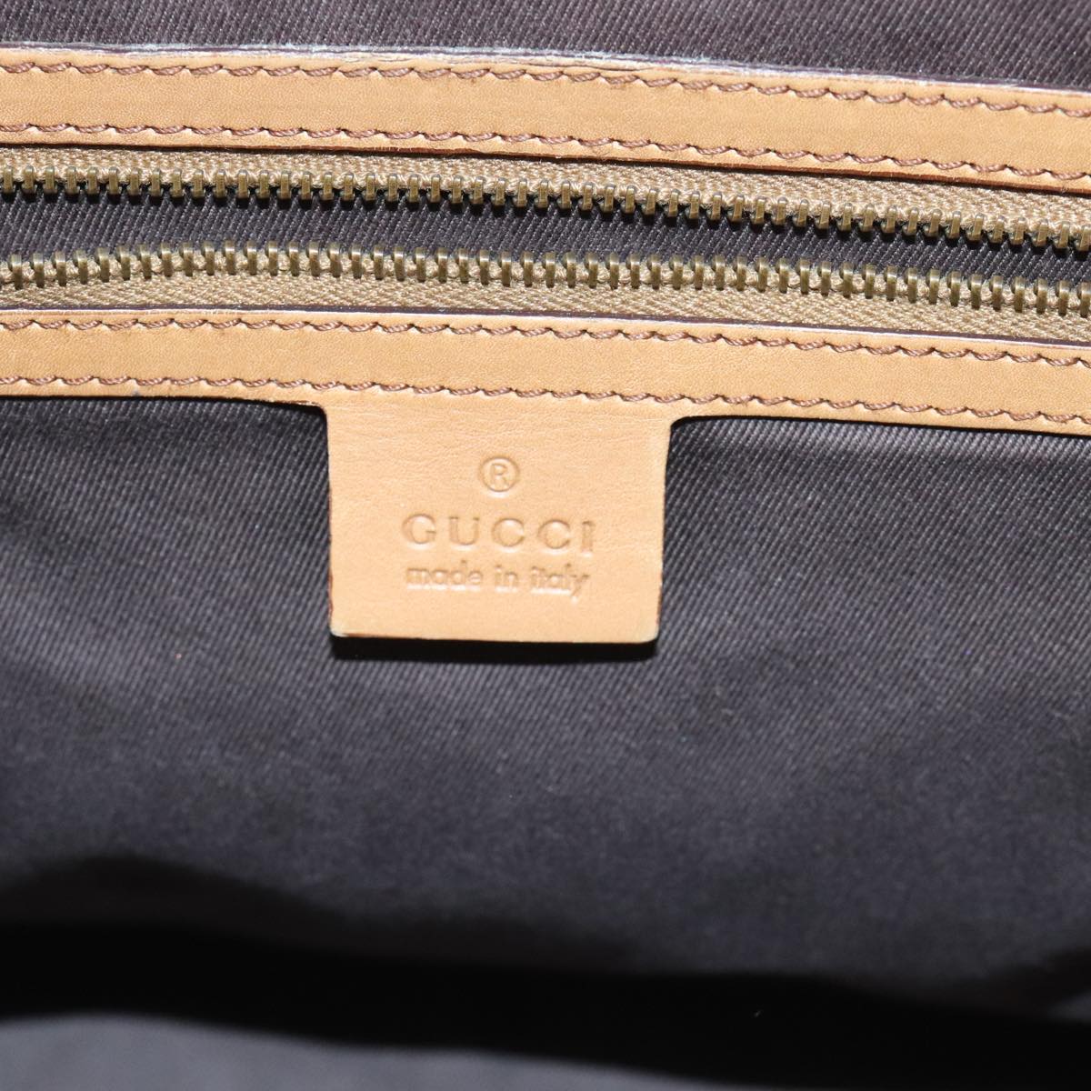 GUCCI GG Canvas Tote Bag Suede Studs Brown Gold 120897  ki5094