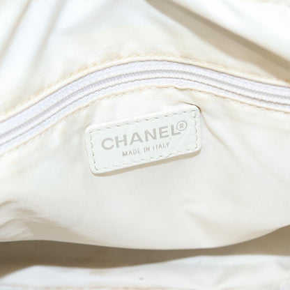 CHANEL New Travel Line Hand Bag Canvas Leather 2way Pink Silver CC ki5281