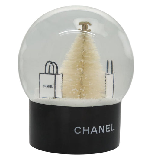 CHANEL Snow Globe Glass Clear CC ki5303