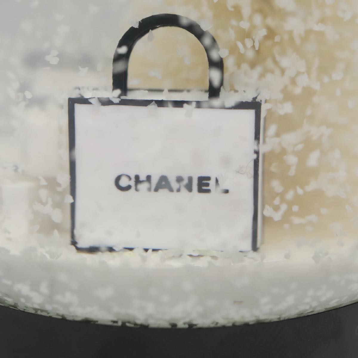 CHANEL Snow Globe Glass Clear CC ki5303