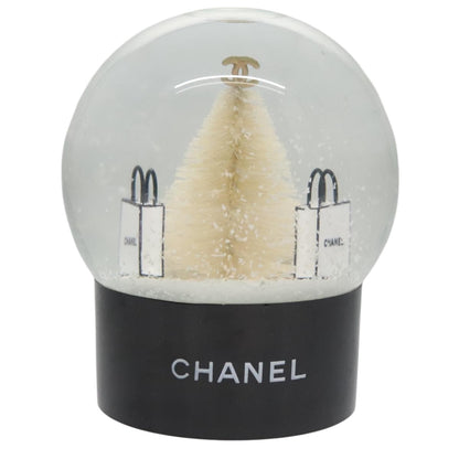 CHANEL Snow Globe Glass Clear CC ki5303