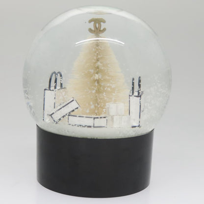 CHANEL Snow Globe Glass Clear CC ki5303