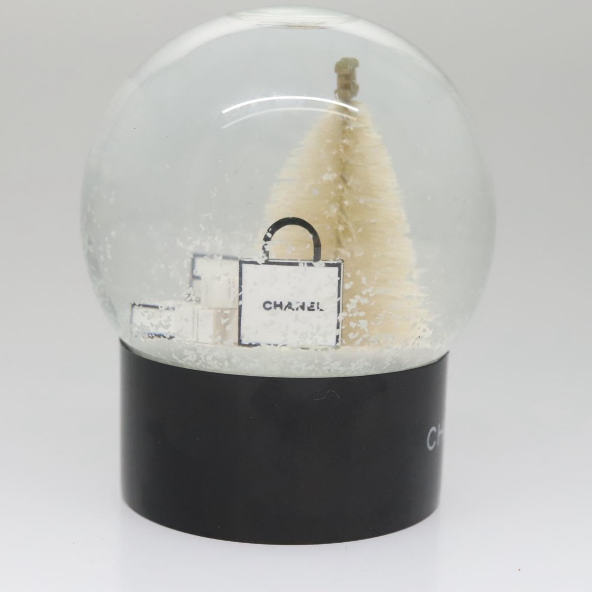 CHANEL Snow Globe Glass Clear CC ki5303