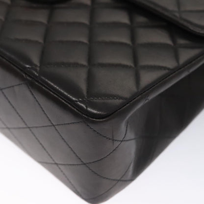 CHANEL Big Matelasse Chain Shoulder Bag Lamb Skin Black CC ki5433A