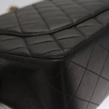 CHANEL Big Matelasse Chain Shoulder Bag Lamb Skin Black CC ki5433A