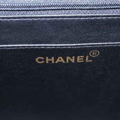 CHANEL Big Matelasse Chain Shoulder Bag Lamb Skin Black CC ki5433A