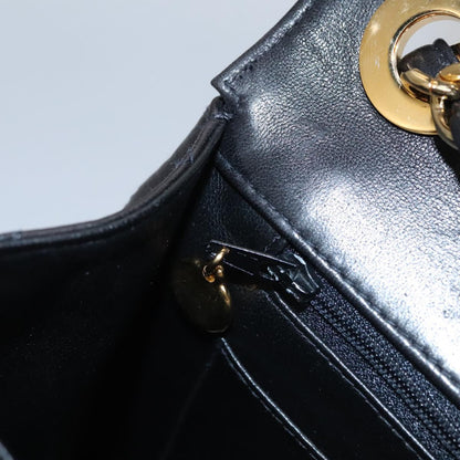 CHANEL Big Matelasse Chain Shoulder Bag Lamb Skin Black CC ki5433A