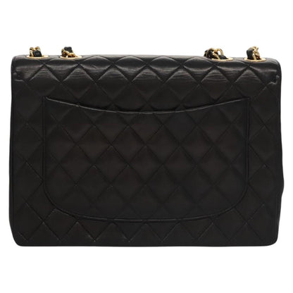 CHANEL Big Matelasse Chain Shoulder Bag Lamb Skin Black CC ki5433A