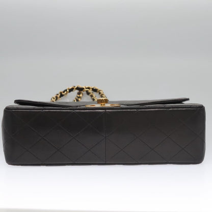 CHANEL Big Matelasse Chain Shoulder Bag Lamb Skin Black CC ki5433A
