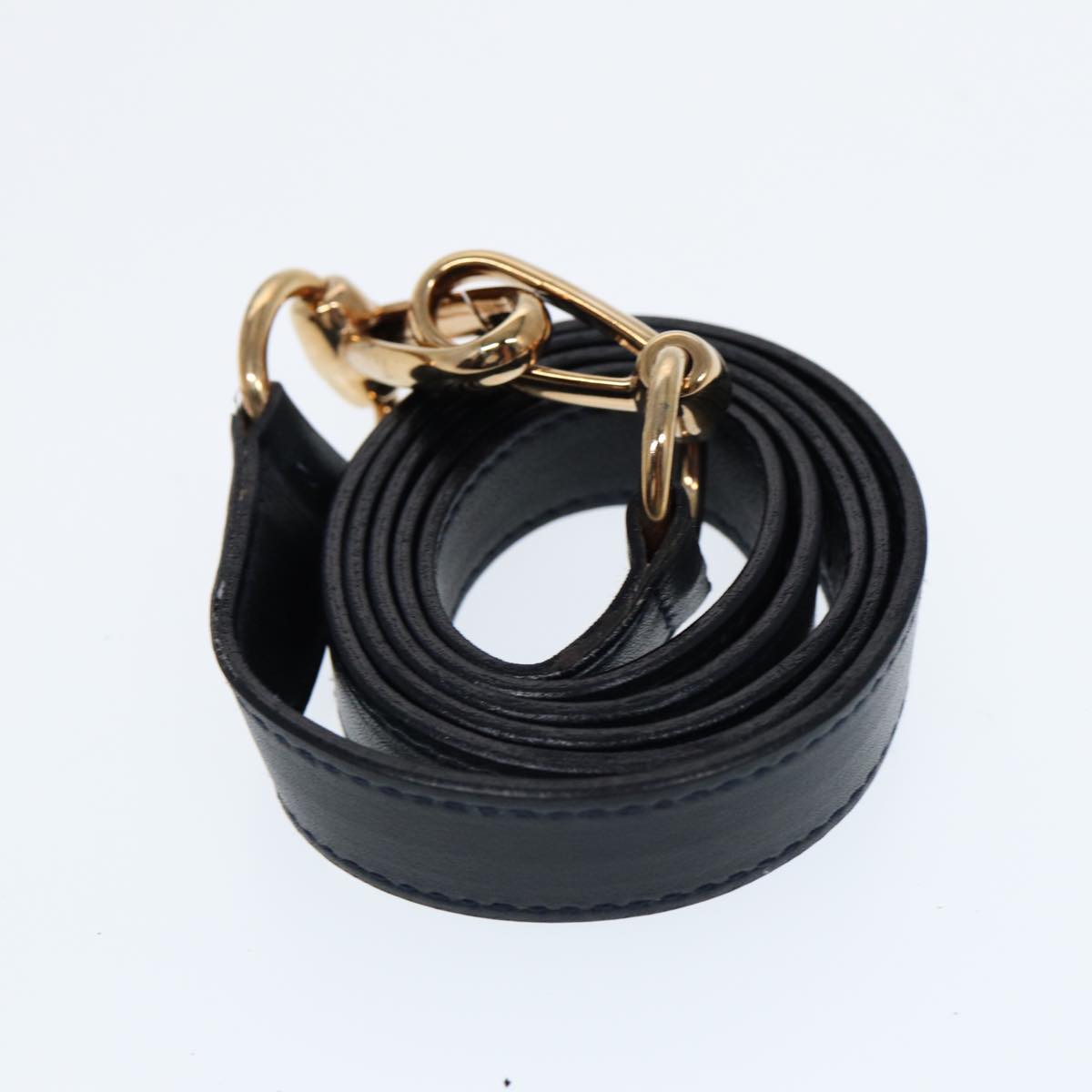 GUCCI Bamboo Hand Bag Leather 2way Navy Gold 000 122 0316  kk290