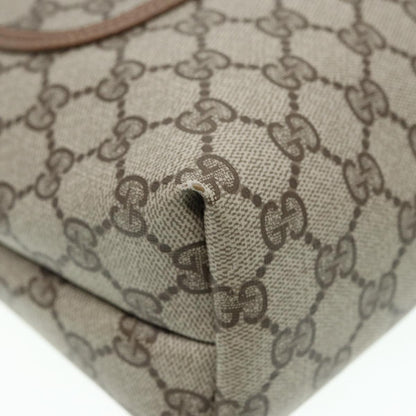 GUCCI GG Canvas Web Sherry Line Tote Bag PVC Leather Beige Green Red  kk302