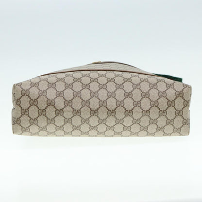 GUCCI GG Canvas Web Sherry Line Tote Bag PVC Leather Beige Green Red  kk302