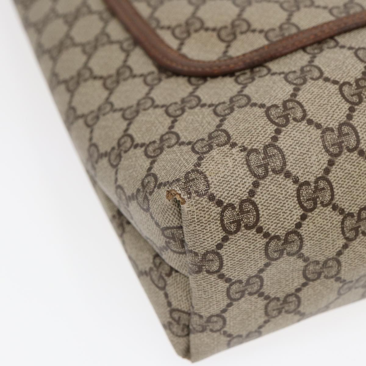 GUCCI GG Canvas Web Sherry Line Tote Bag PVC Leather Beige Green Red  kk304