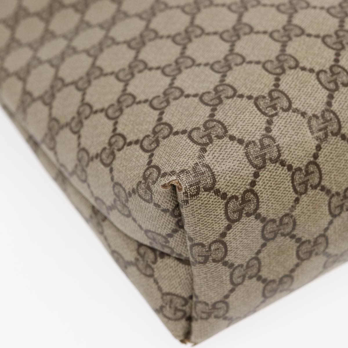 GUCCI GG Canvas Web Sherry Line Tote Bag PVC Leather Beige Green Red  kk304