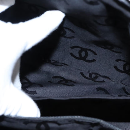 CHANEL Wild Stitch Hand Bag Leather Black CC kk367