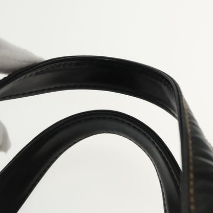 CHANEL Wild Stitch Hand Bag Leather Black CC kk367