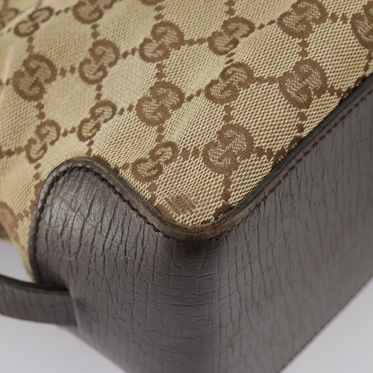 GUCCI GG Canvas Tote Bag Beige Brown Gold 106251  kk371