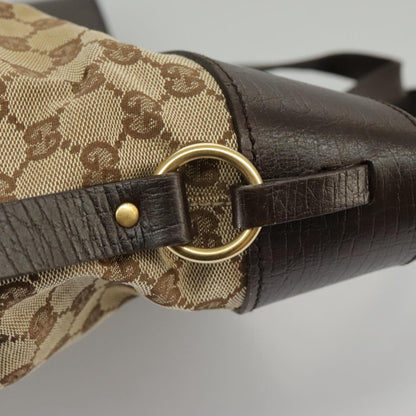 GUCCI GG Canvas Tote Bag Beige Brown Gold 106251  kk371