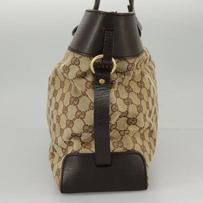 GUCCI GG Canvas Tote Bag Beige Brown Gold 106251  kk371