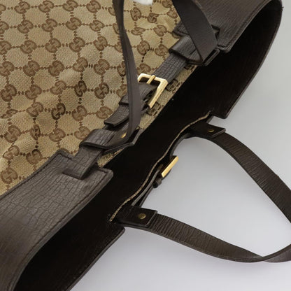 GUCCI GG Canvas Tote Bag Beige Brown Gold 106251  kk371