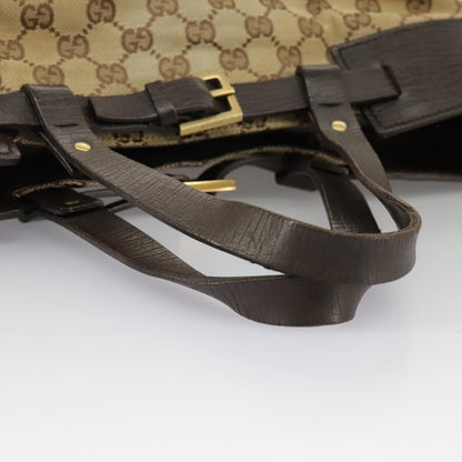 GUCCI GG Canvas Tote Bag Beige Brown Gold 106251  kk371