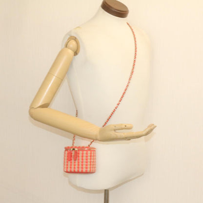 CHANEL Vanity Chain Shoulder Pouch Hemp Pink CC knn023