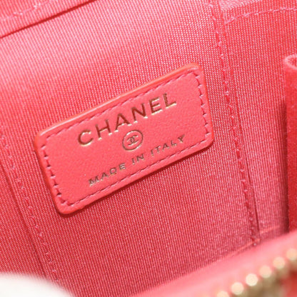 CHANEL Vanity Chain Shoulder Pouch Hemp Pink CC knn023