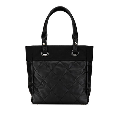 Chanel Coco Mark Paris Biarritz Tote PM PVC Leather Black Silver