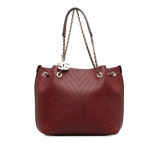 Chanel Leather Coco Mark V Punching Chain Shoulder Bag