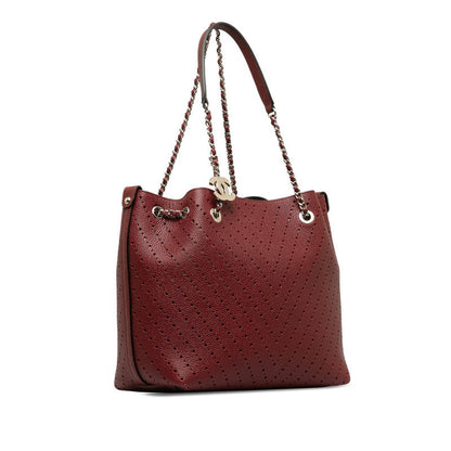 Chanel Leather Coco Mark V Punching Chain Shoulder Bag