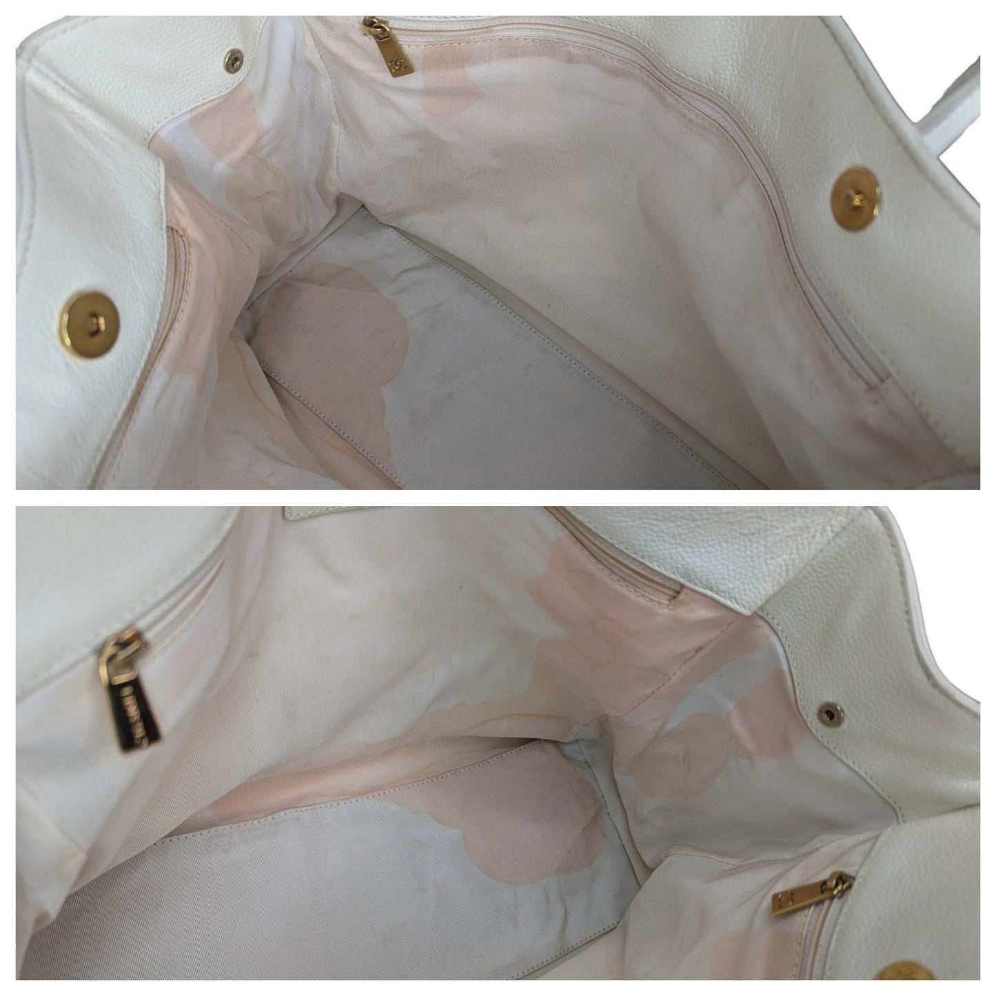Chanel Vintage Calfskin Cerf Executive Shopper Tote White