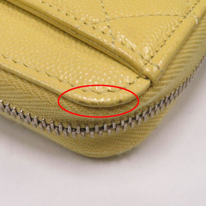 Chanel Caviar Skin Coco Mark Long Zip Wallet