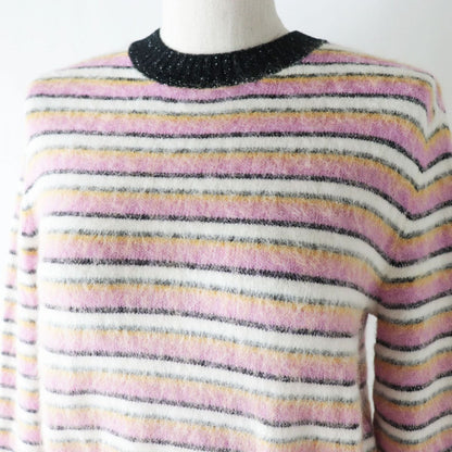 Chanel Alpaca Blend Knit Multi-Border Pattern 36