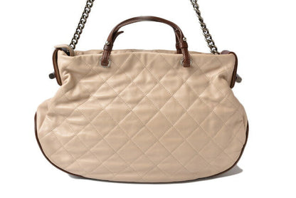 Chanel 2way Leather Tote/Shoulder Bag Chain Coco Mark Quilted
