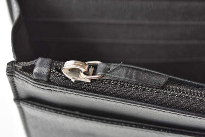 Chanel Caviar Skin Chain Wallet Shoulder Bag Black Silver Hardware