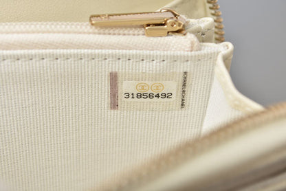 Chanel Caviar Skin Round Zipper Medium Wallet