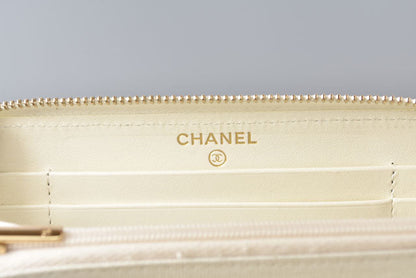 Chanel Caviar Skin Round Zipper Medium Wallet