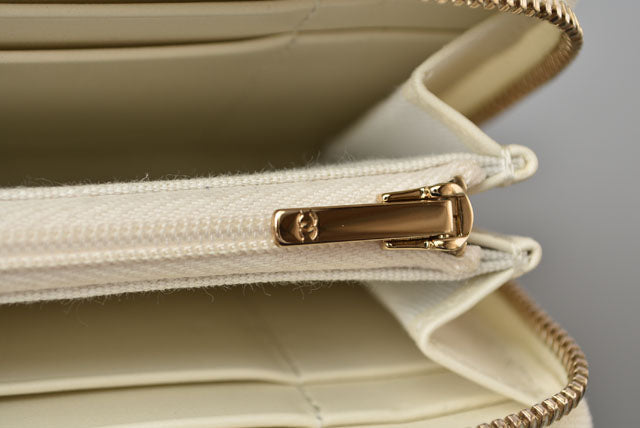 Chanel Caviar Skin Round Zipper Medium Wallet