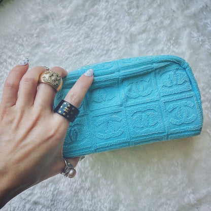 CHANEL Towel texture small pochette